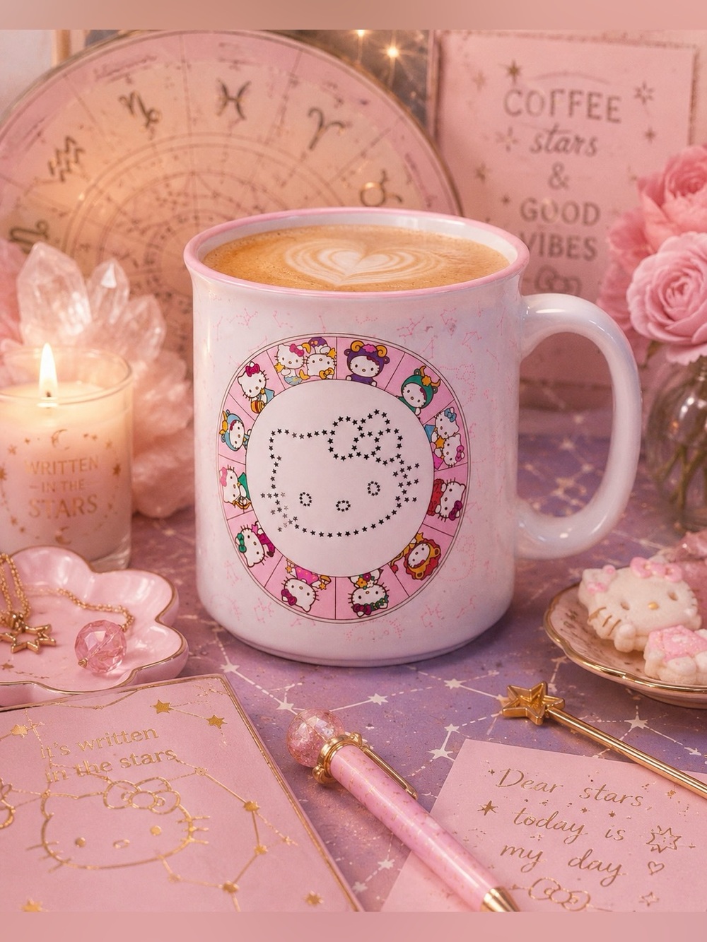 Sanrio Hello Kitty Zodiac Coffee Mug by Silver Buffalo Constellations and Coffee